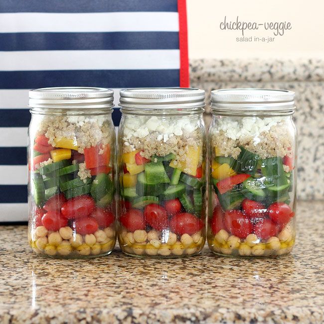 Chickpea Veggie Salad-in-a-Jar | The Blonde Buckeye