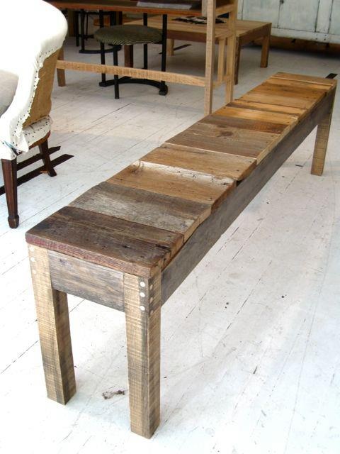 make a bench out of old farm wood to keep in garage for sitting and taking boots off