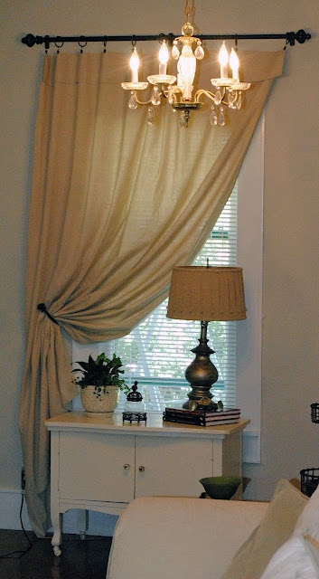 Drop Cloth Curtains - love the privacy this offers while still letting in light