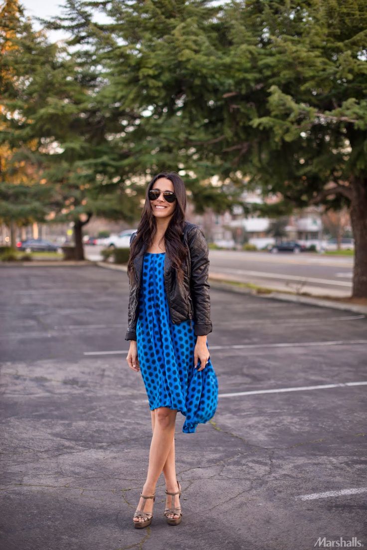 Leather jackets aren’t just for jeans and tees! Pair a flowy printed dress with a structured moto jacket for the ultimate layering piece. It's the perfect way to add some spunk to your date night look.