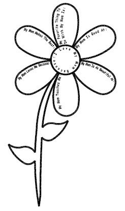 ther's Day Flower Printable - Write in all of the things you love about your mom!
