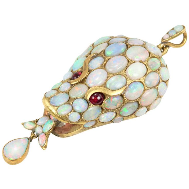 Opal Snake Head Pendant Circa 1870