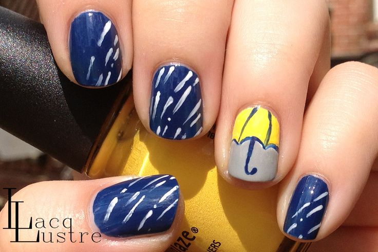 "Rainy Day Nail Art inspired by Mortons Salt" but I think it's more so for How I Met Your Mother #nerd