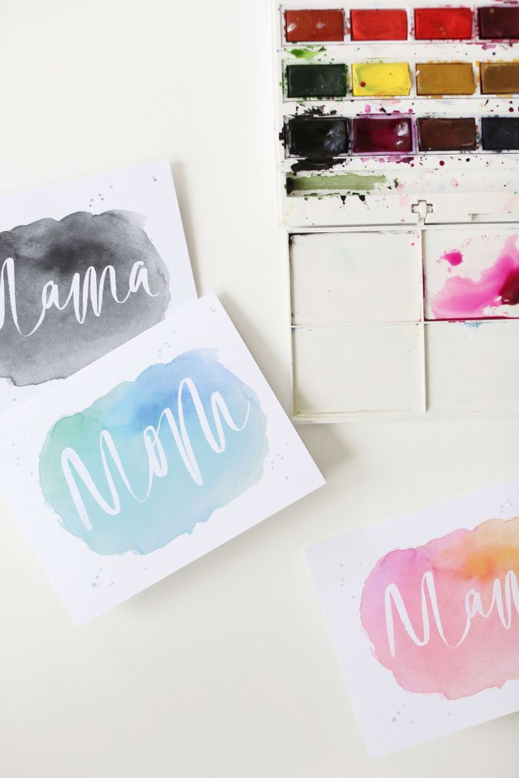 Printable watercolor Mother's Day cards