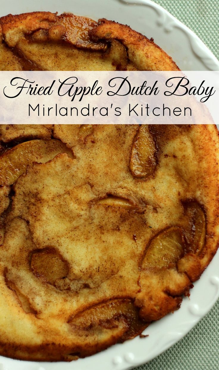This delicious Fried Apple Dutch Baby is easy to make and full of yummy cinnamon and apples.  Everybody will love having a slice for breakfast.