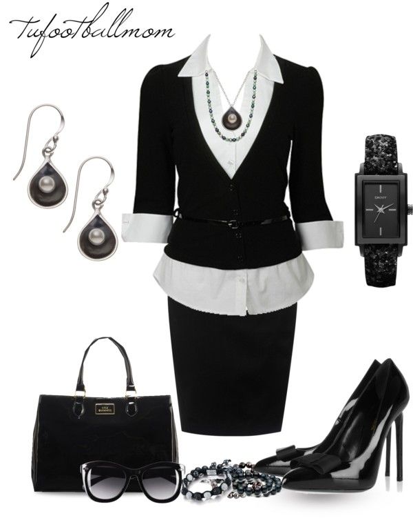 "Classy in Pearls - Black Pearls" by tufootballmom on Polyvore