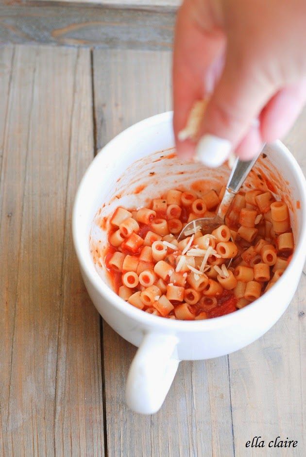 Flavorful and creamy without the processed chemicals from the can! Homemade Microwave Spaghetti-ohs in a Mug | Single-Serve