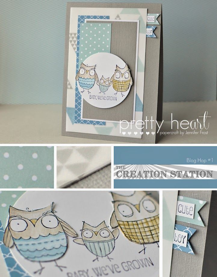 Pretty Heart, Papercraft by Jennifer Frost: Trendy Triangles - Creation Station Blog Hop #1