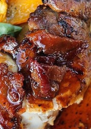 Balsamic Grilled Chicken with Spicy Honey Bacon Glaze
