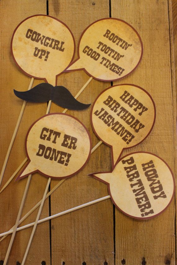 Rustic Cowboy Western Themed Photobooth Props. $12.00, via Etsy.