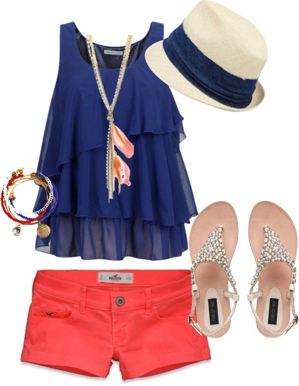 Love the coral and blue.