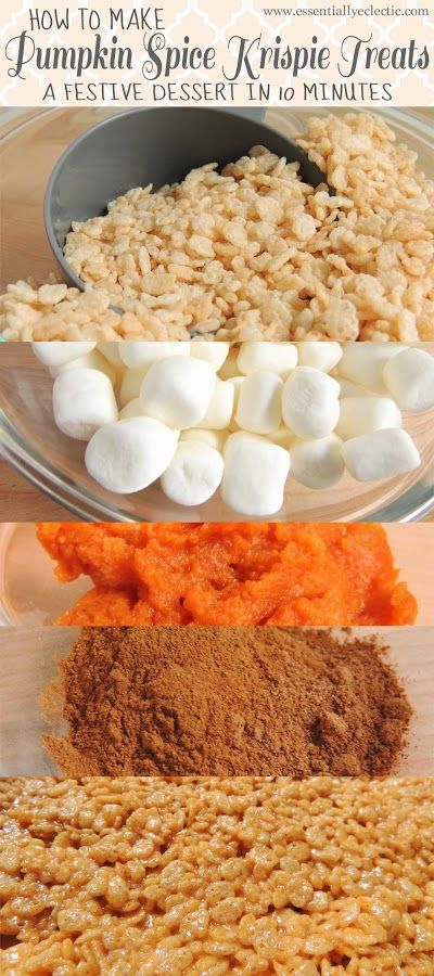 Pumpkin Spice Rice Krispie Treats #pumpkin #recipe