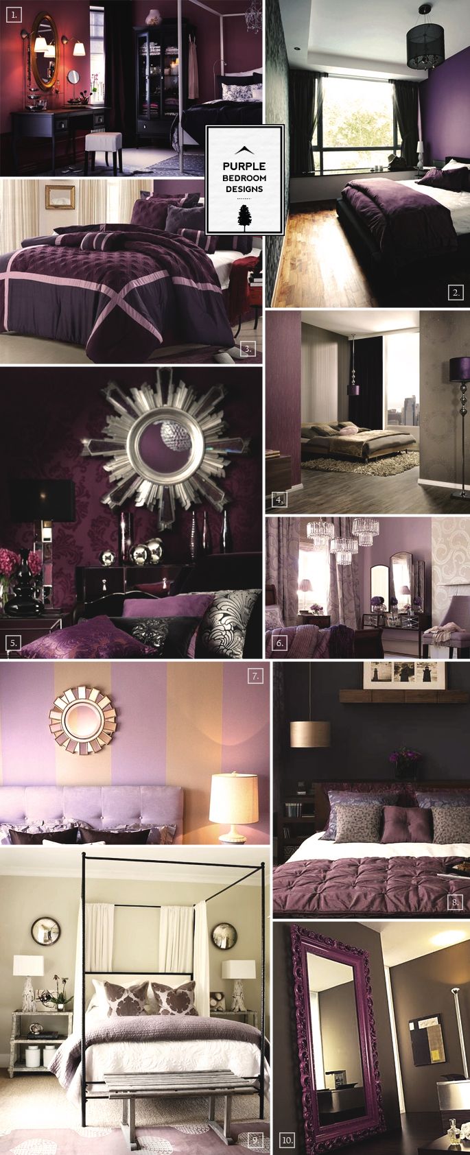 Purple Bedroom Designs: Inspiration Mood Board