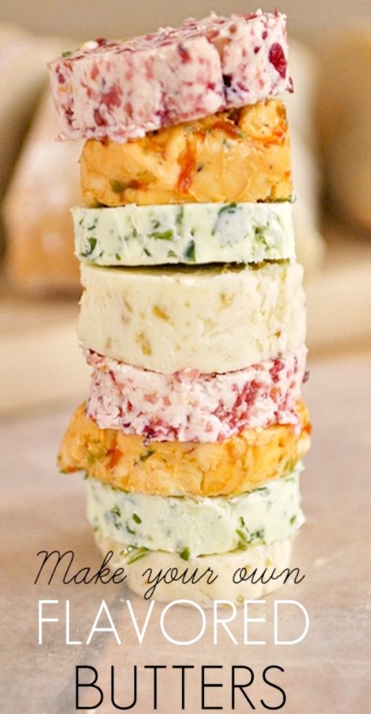 FLAVORED BUTTERS RECIPE ~ FIG BUTTER, CRANBERRY BUTTER, GARLIC HERB BUTTER, ROASTED RED PEPPER BUTTER