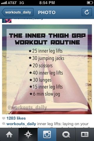 Inner thighs workout; going to try for a month and see how the results