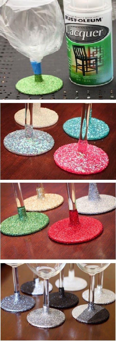 Glitter glassware so it’s washable! So want to do this with my wedding colors. guests get to take them home after.