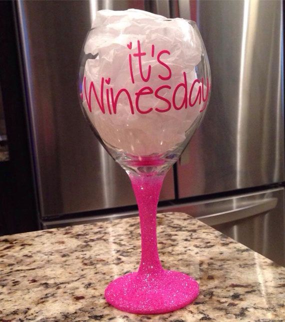 Glitter Wine Glass on Etsy, $14.00