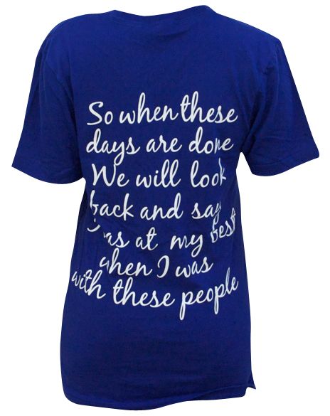So when these days are done, we will look back and say "I was at my best when I was with these people." Alpha Phi Omega - only my best for my brothers...great idea for graduating seniors