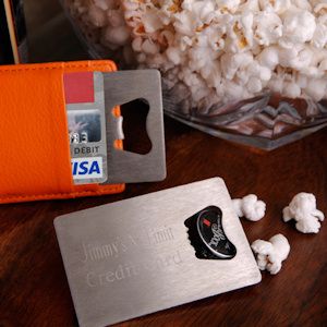 Personalized Credit Card Bottle Opener from Wedding Favors Unlimited