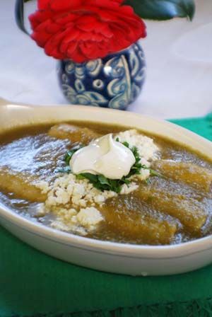 Barbara Adams Beyond Wonderful » Enchiladas Verde with Chicken City Style Authentic Mexican Recipe