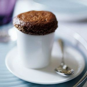 Chocolate Ganache Souffles With just four ingredients, these mini souffles are actually quite simple to prepare. Present them with a luscious mound of whipped cream, and watch your dinner guests swoon.