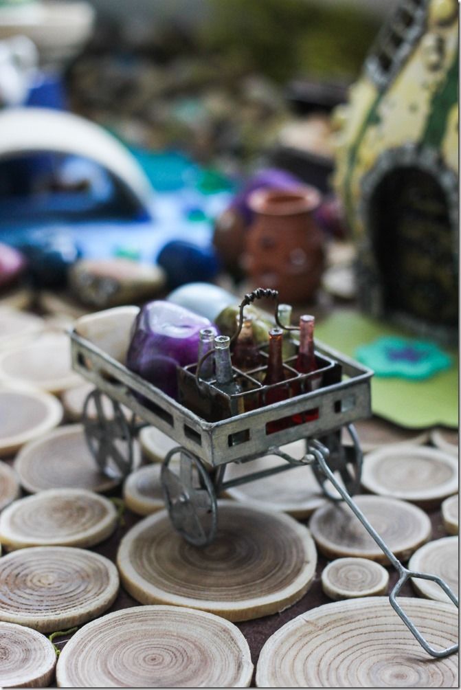 DIY Fairy Garden-There are some really fun ideas in here. I would want some live plants in mine though.