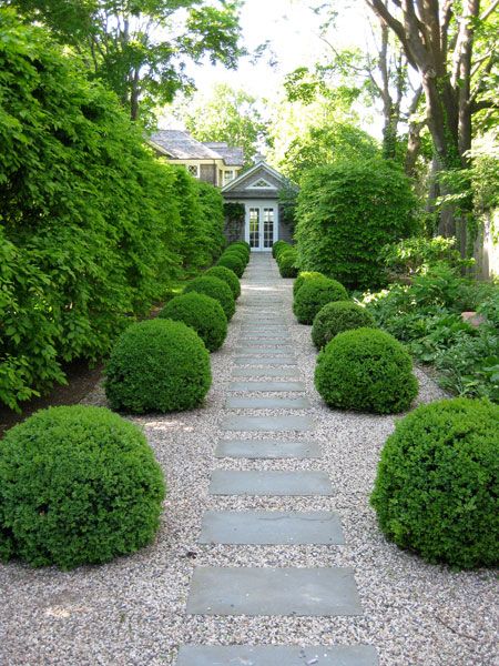 pea gravel and stone path