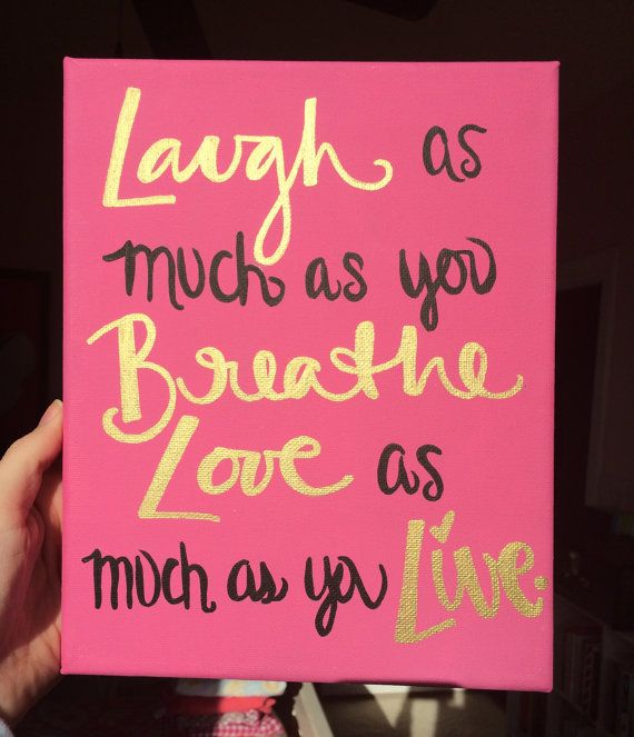 Sorority Canvas Gold Laugh and Love Quote Gift by PanhellenicPride, $22.00