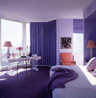 Purple & peach guest......This is so my room