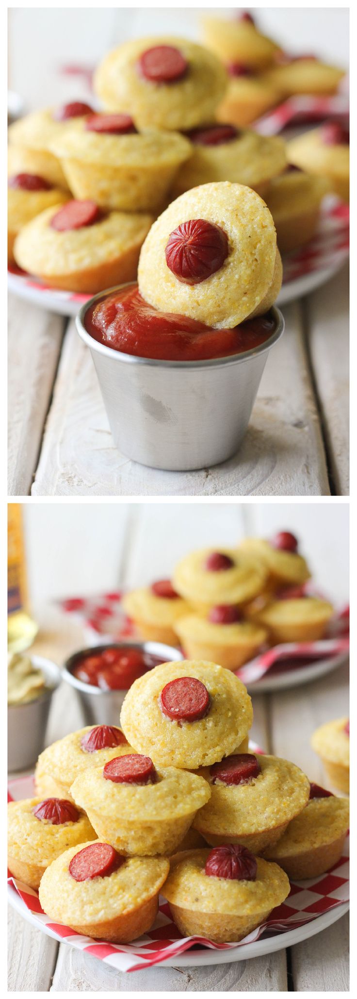 Corn Dog Mini Muffins - Savory mini muffin appetizers that are sure to be a family favorite, perfect for snacking or for game day!