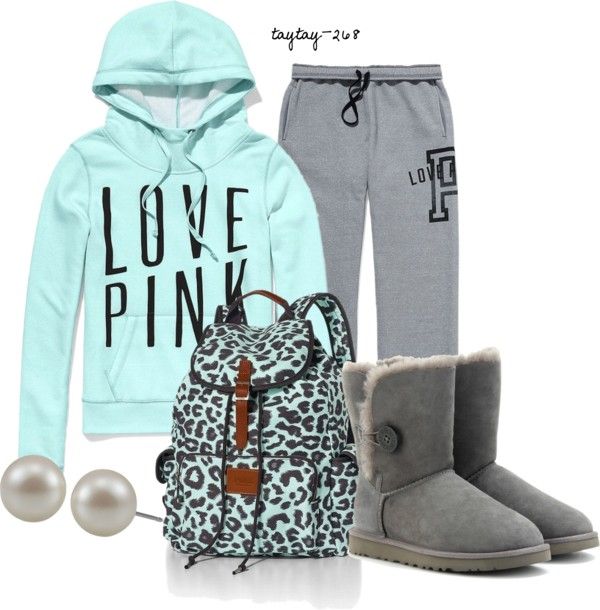 "Mint for You Pj's" by taytay-268 on Polyvore #victoriassecret #pink