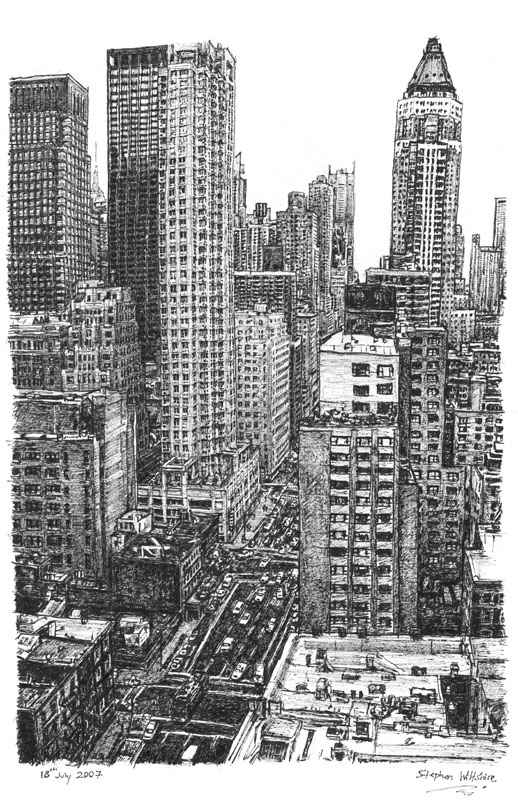 New York Street Scene by Stephen Wiltshire. He is an incredible artist who can do detailed sketches from memory. I would love to own any of his pieces.