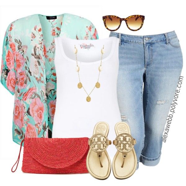#plus #size #outfit  "Plus Size - Kimono II" by alexawebb on Polyvore