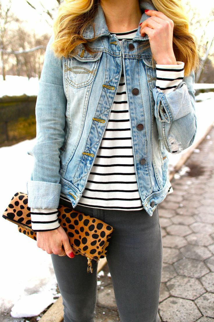 jean + stripes + leo