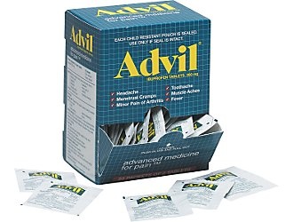 Staples sells a box of 2 pack Advil for $20. Good for OOT bags!