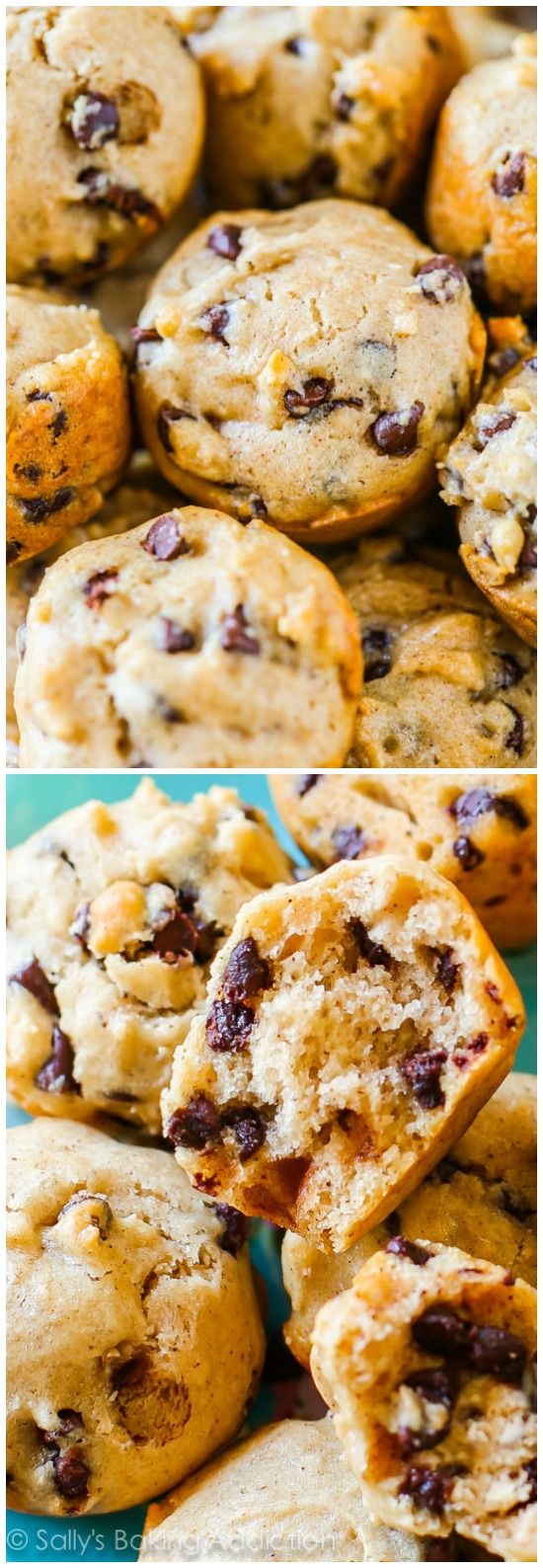 45 Calorie Mini Chocolate Chip Muffins! A low calorie mini muffin that is also tender, soft, and full of flavor. Plus… lots of chocolate.