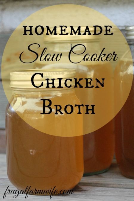 How to make chicken broth in your slow cooker. You'll never buy canned broth again!