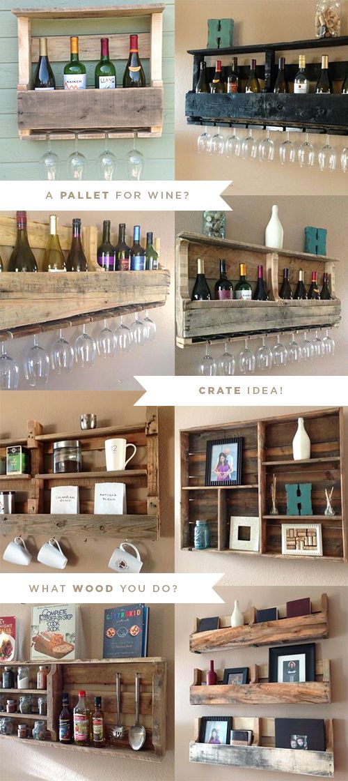 Reclaimed Pallet Shelves. Genius and beautiful!
