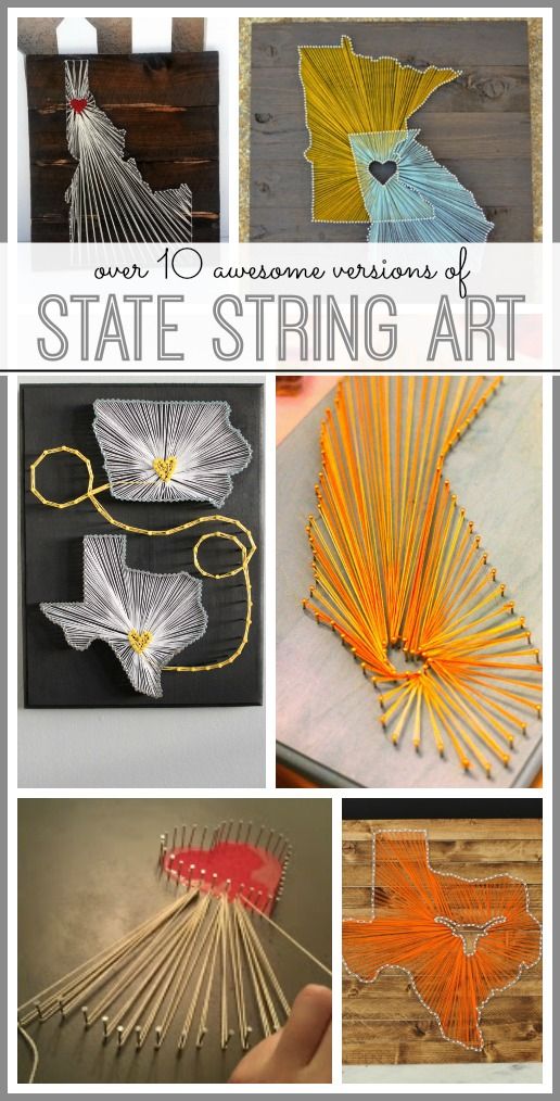 state string art roundup - tons of ideas on buying and making your own