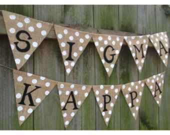 Sorority Burlap Banner- Custom Sorority Banner for Sorority Gift, Recruitment or House Decor