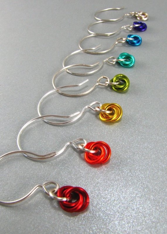 Rainbow Chainmaille Earrings