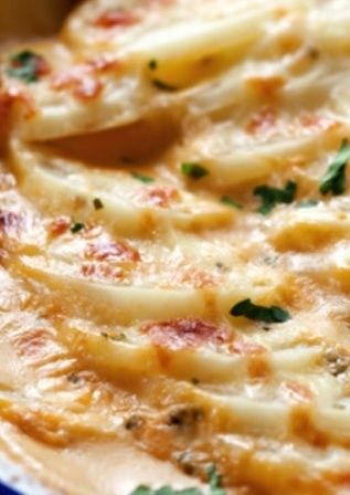 Scalloped Potatoes with Cheddar and Parmesan