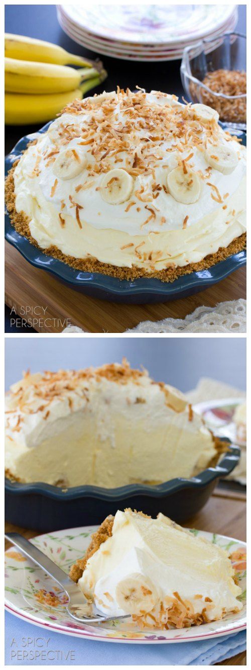 Decadent Fluffy Banana Cream Pie Recipe #creampi