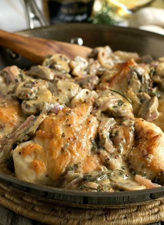 Chicken Breasts with Mushroom and Onion Dijon Sauce