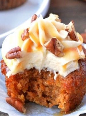 Caramel Pecan Carrot Cupcakes