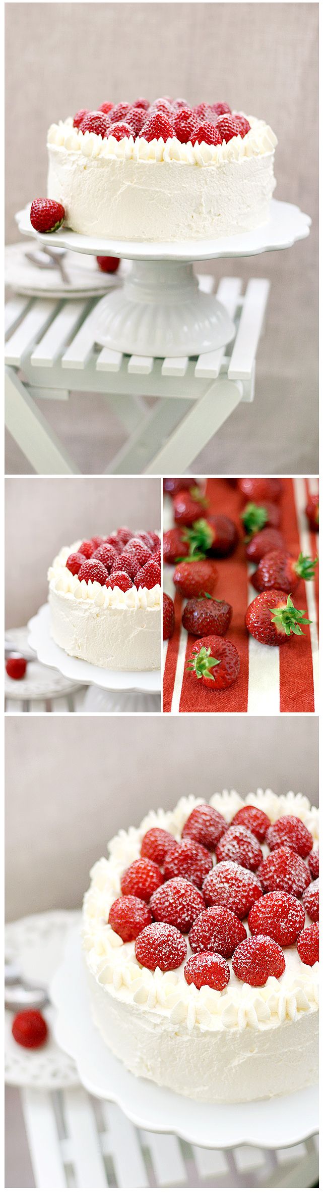 A decorating idea for a simple white cake. Pretty!
