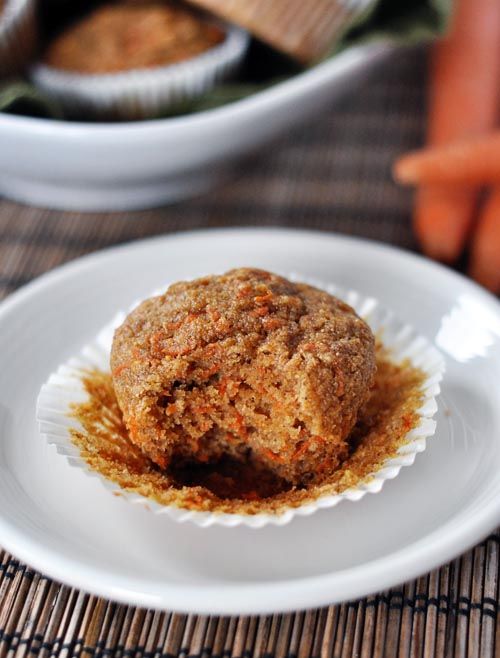 Healthy Applesauce Carrot Muffins (a.k.a. Carrot Cake Muffins) ~ doesn't this look good? They smell fantastic, they look pretty (those orange flecks are beauty), and they taste amazing. Another whole grain, healthy muffin to add to your life ~ Enjoy w