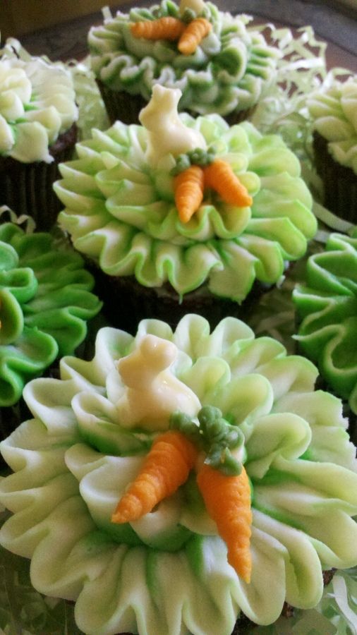 Carrot Cupcakes with White Chocolate Cream Cheese Butter-Cream.