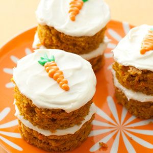 These delectable little cakes are ideal for companyeach person can savor his or her own, full of freshly grated carrots, cinnamon, nutmeg and a hint of orange, with a decadent cream cheese frosting.