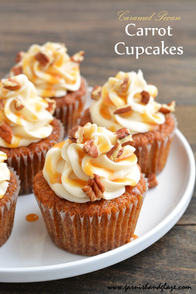 Caramel Pecan Carrot Cupcakes | Garnish & Glaze